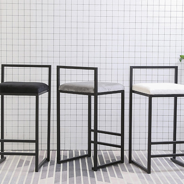 Indoor Modern Upholstered Counter Height Stool Footrest Low Back Bar Stool