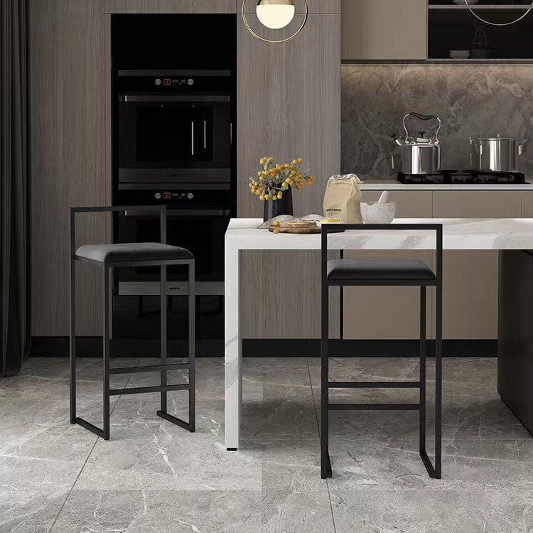 Indoor Modern Upholstered Counter Height Stool Footrest Low Back Bar Stool
