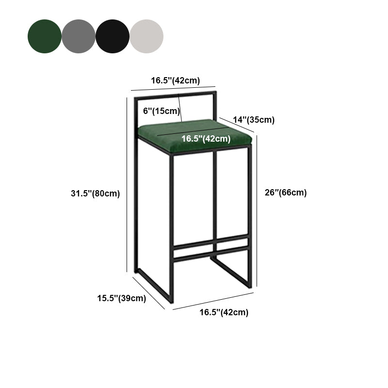 Indoor Modern Upholstered Counter Height Stool Footrest Low Back Bar Stool