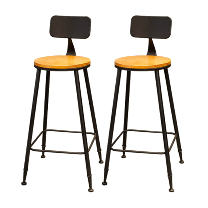 Industrial Style Backrest Counter Stool Iron Cafe Bar Stool with Seat and Pedal
