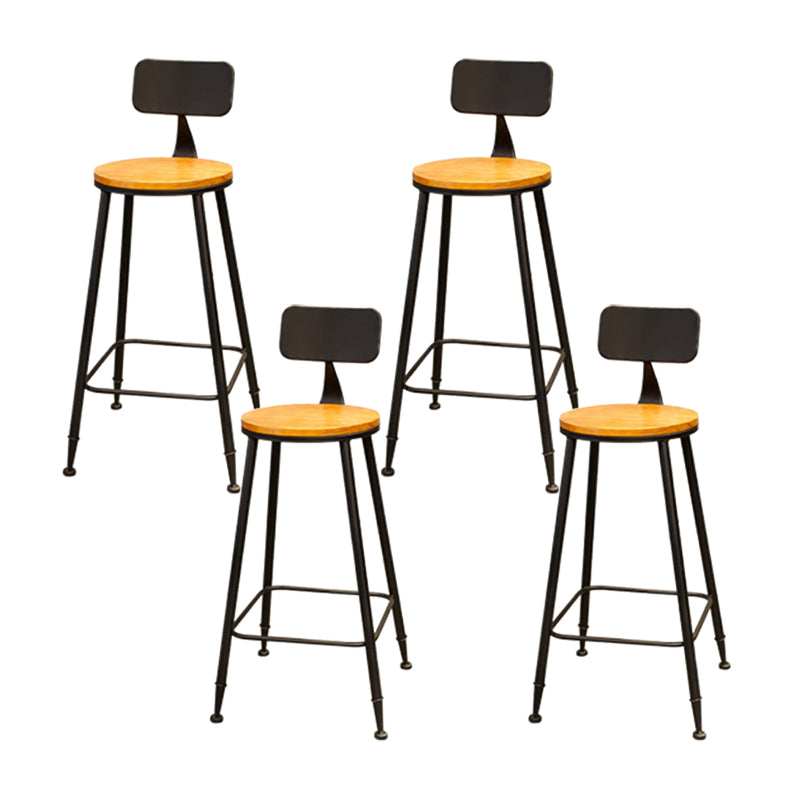 Industrial Style Backrest Counter Stool Iron Cafe Bar Stool with Seat and Pedal