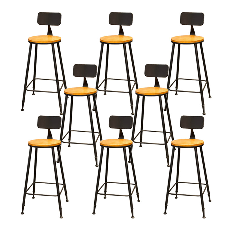 Industrial Style Backrest Counter Stool Iron Cafe Bar Stool with Seat and Pedal