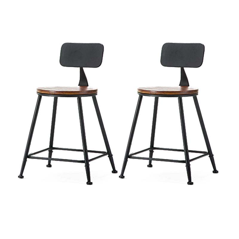 Industrial Style Backrest Counter Stool Iron Cafe Bar Stool with Seat and Pedal