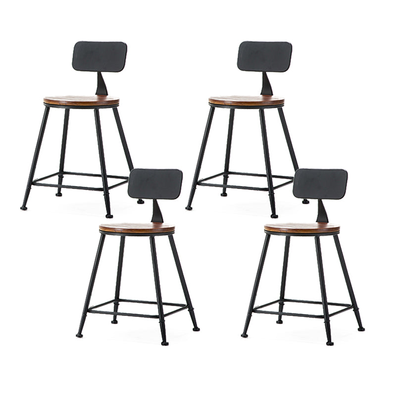 Industrial Style Backrest Counter Stool Iron Cafe Bar Stool with Seat and Pedal
