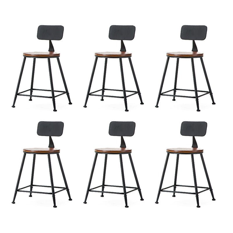 Industrial Style Backrest Counter Stool Iron Cafe Bar Stool with Seat and Pedal