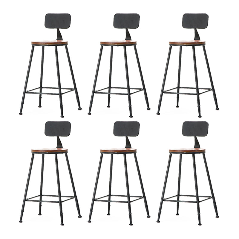 Industrial Style Backrest Counter Stool Iron Cafe Bar Stool with Seat and Pedal