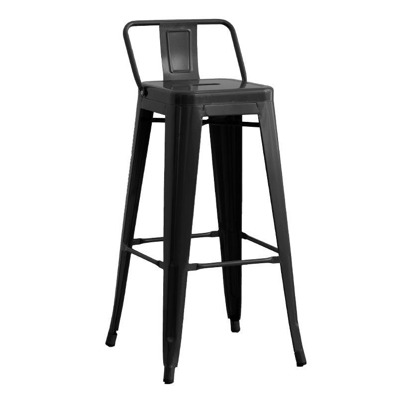 Nordic Armless Backrest Counter Stool Iron Cafe Bar Stool with Seat and Pedal