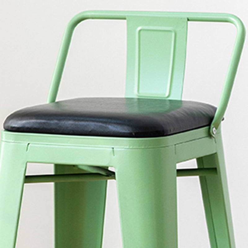 Nordic Armless Backrest Counter Stool Iron Cafe Bar Stool with Seat and Pedal