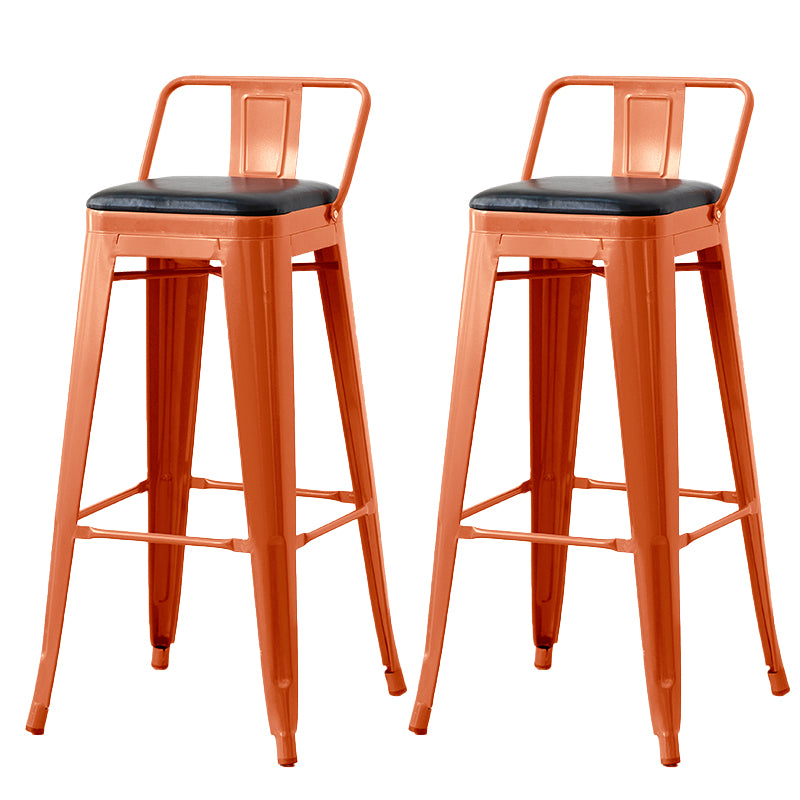 Nordic Armless Backrest Counter Stool Iron Cafe Bar Stool with Seat and Pedal