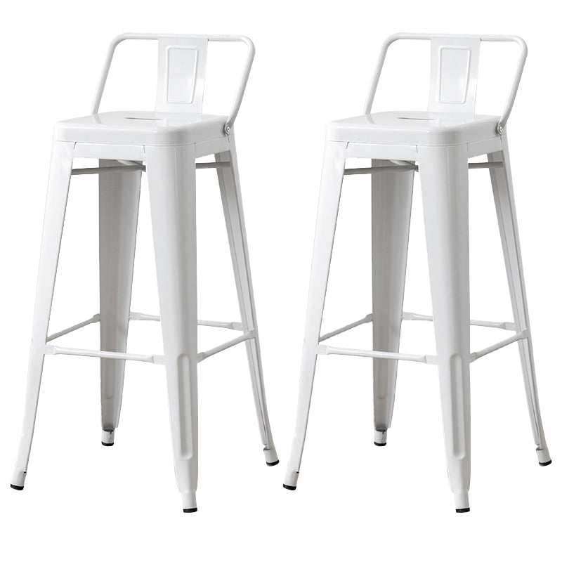 Nordic Armless Backrest Counter Stool Iron Cafe Bar Stool with Seat and Pedal