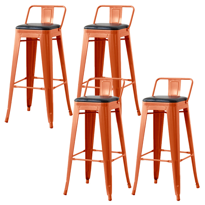 Nordic Armless Backrest Counter Stool Iron Cafe Bar Stool with Seat and Pedal