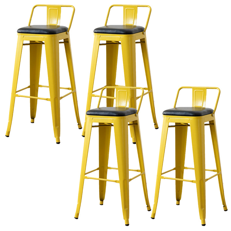 Nordic Armless Backrest Counter Stool Iron Cafe Bar Stool with Seat and Pedal