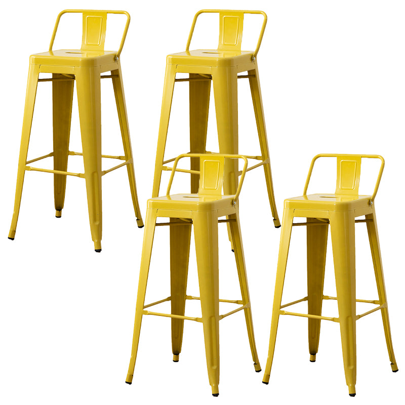 Nordic Armless Backrest Counter Stool Iron Cafe Bar Stool with Seat and Pedal