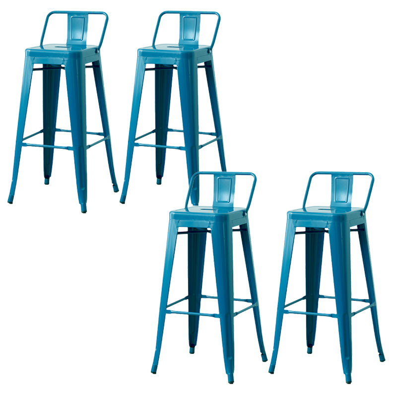 Nordic Armless Backrest Counter Stool Iron Cafe Bar Stool with Seat and Pedal