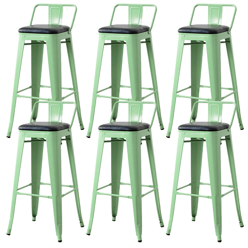 Nordic Armless Backrest Counter Stool Iron Cafe Bar Stool with Seat and Pedal