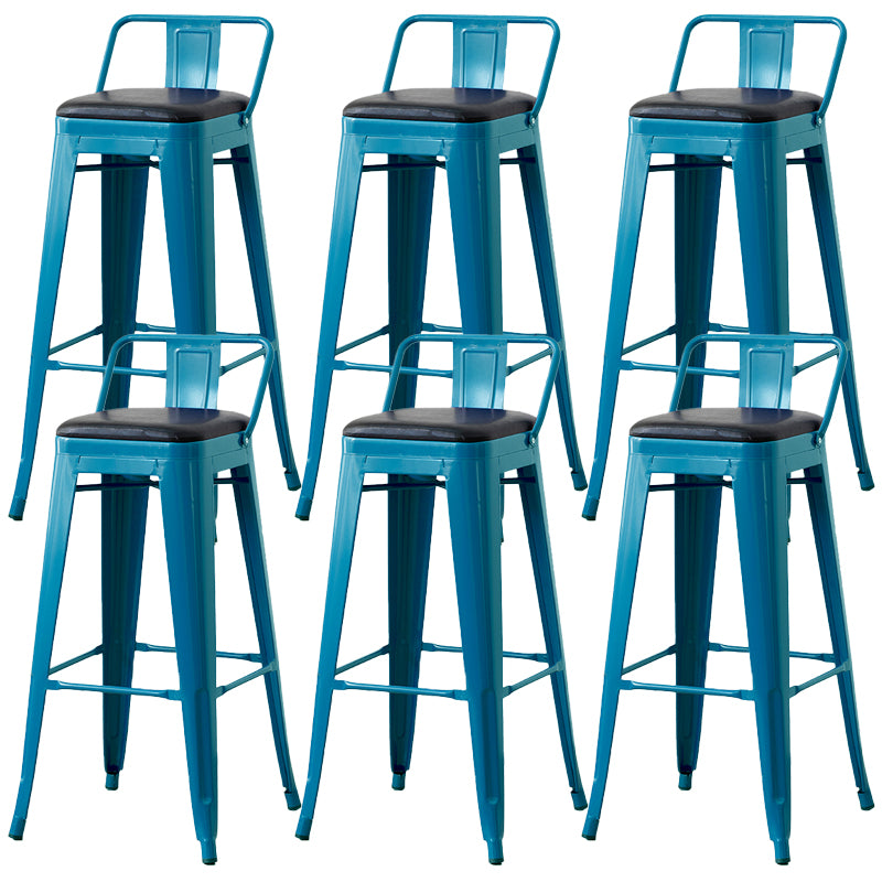 Nordic Armless Backrest Counter Stool Iron Cafe Bar Stool with Seat and Pedal