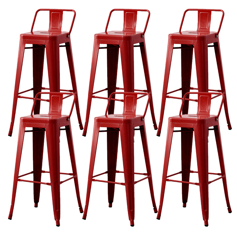 Nordic Armless Backrest Counter Stool Iron Cafe Bar Stool with Seat and Pedal