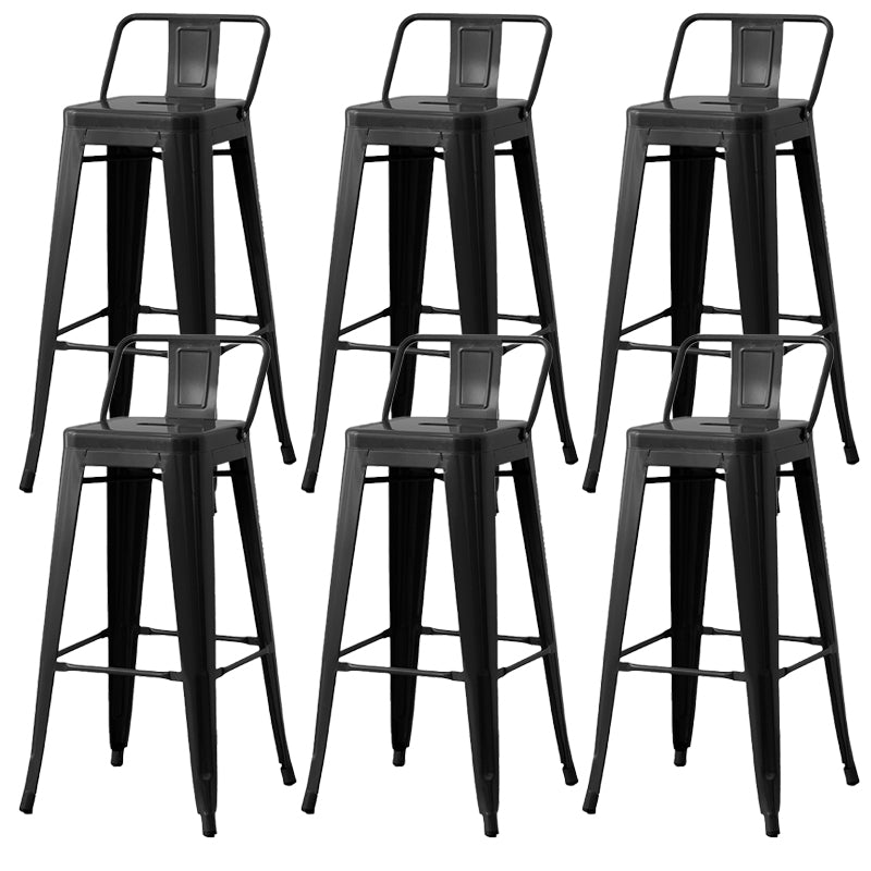 Nordic Armless Backrest Counter Stool Iron Cafe Bar Stool with Seat and Pedal