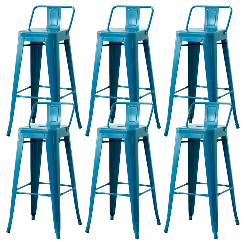 Nordic Armless Backrest Counter Stool Iron Cafe Bar Stool with Seat and Pedal