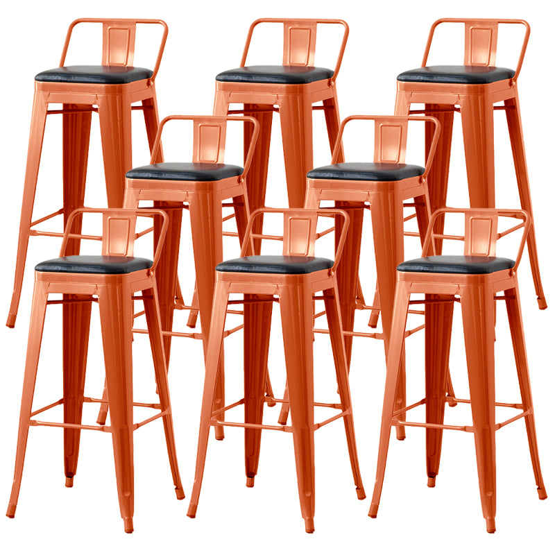 Nordic Armless Backrest Counter Stool Iron Cafe Bar Stool with Seat and Pedal