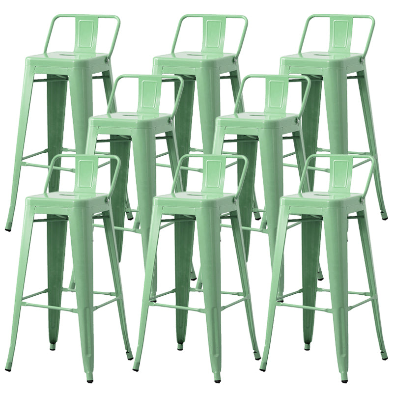 Nordic Armless Backrest Counter Stool Iron Cafe Bar Stool with Seat and Pedal