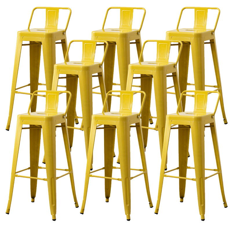 Nordic Armless Backrest Counter Stool Iron Cafe Bar Stool with Seat and Pedal