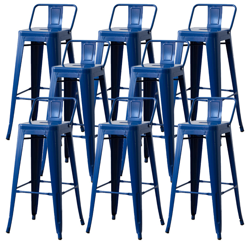 Nordic Armless Backrest Counter Stool Iron Cafe Bar Stool with Seat and Pedal