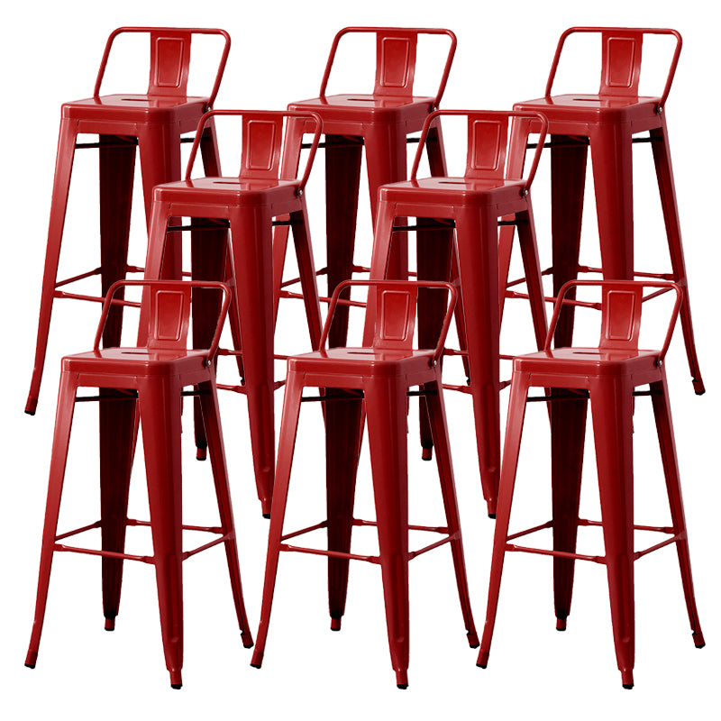 Nordic Armless Backrest Counter Stool Iron Cafe Bar Stool with Seat and Pedal