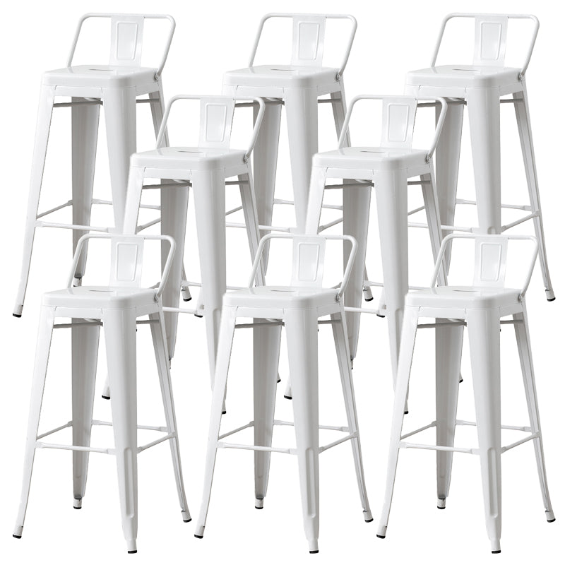 Nordic Armless Backrest Counter Stool Iron Cafe Bar Stool with Seat and Pedal