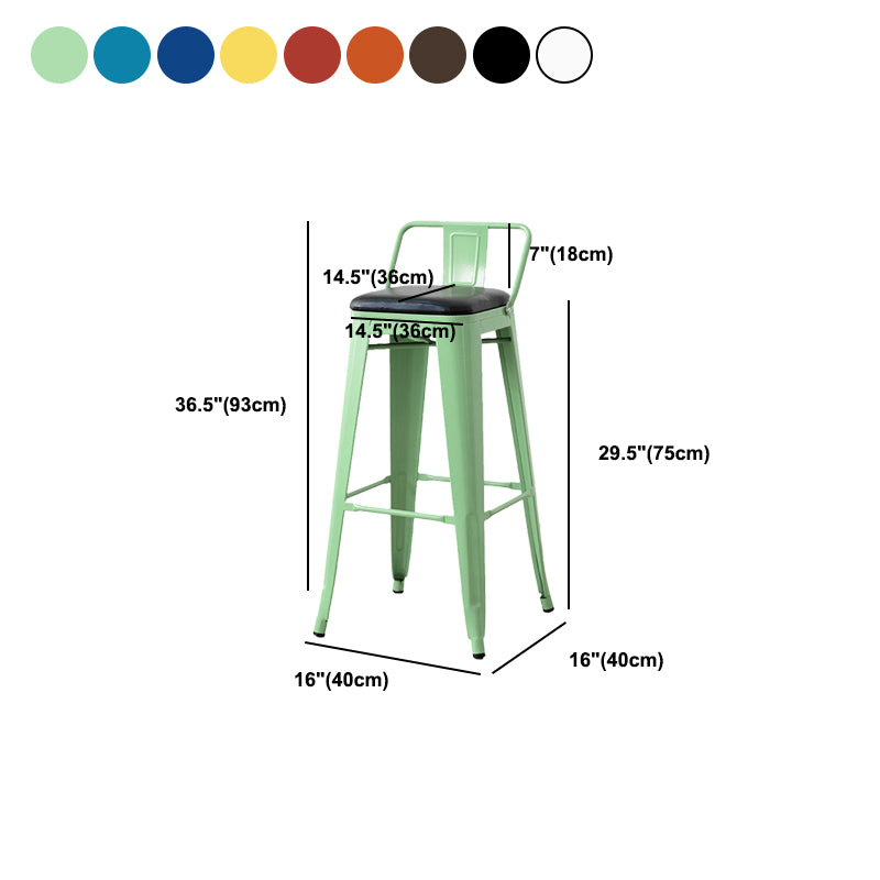 Nordic Armless Backrest Counter Stool Iron Cafe Bar Stool with Seat and Pedal