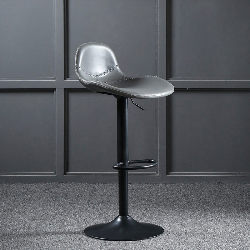 Modern Adjustable Height Barstool Faux Leather Swivel Bar Stools