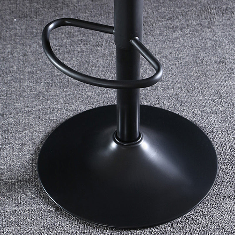 Modern Adjustable Height Barstool Faux Leather Swivel Bar Stools