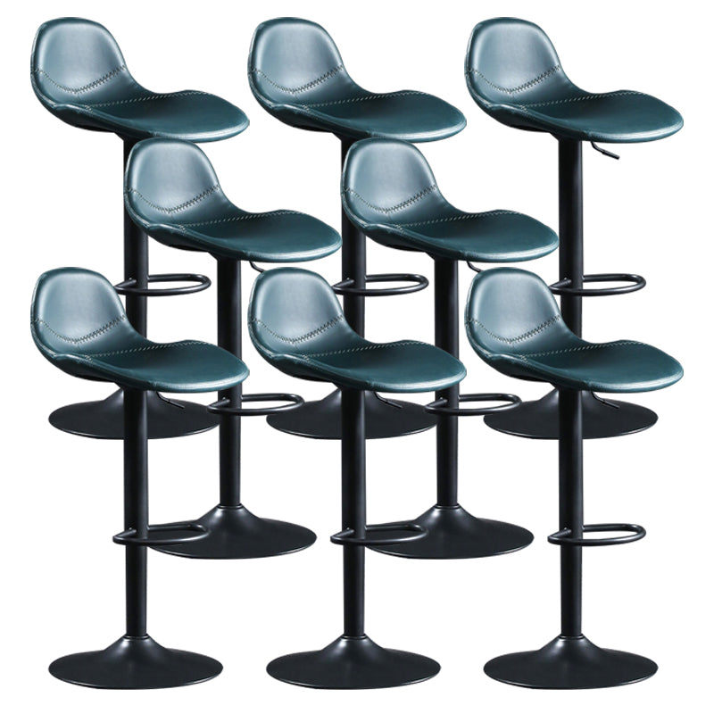 Modern Adjustable Height Barstool Faux Leather Swivel Bar Stools