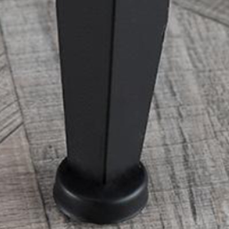 Industrial Armless Counter Stool Iron Bar Stool with Pedal and Leather Cushion