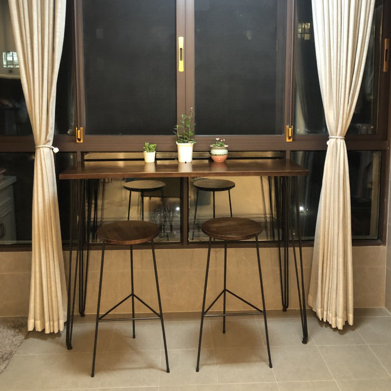 Modern Armless Counter Stool Iron Cafe Bar Stool with Seat and Pedal