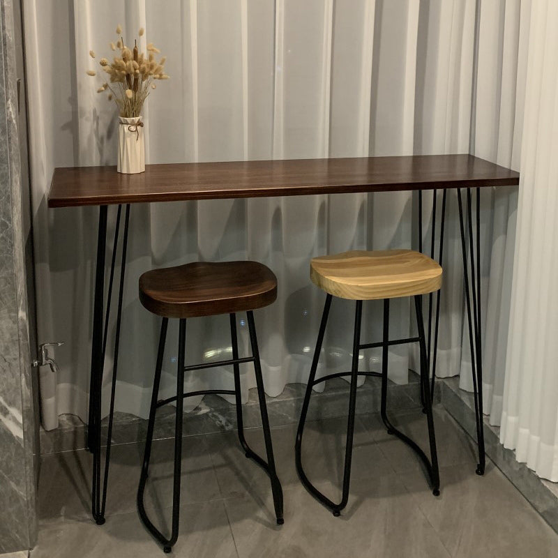 Modern Armless Counter Stool Iron Cafe Bar Stool with Seat and Pedal