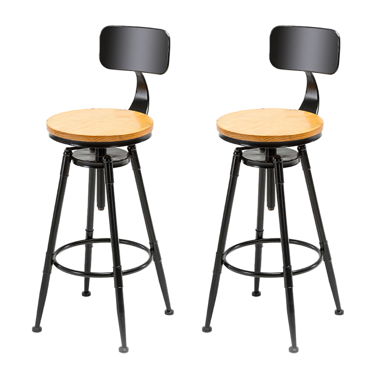 Modern Armless Counter Stool Iron Cafe Bar Stool with Seat and Pedal