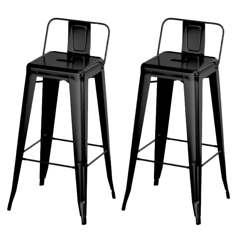 Modern Armless Counter Stool Iron Cafe Bar Stool with Seat and Pedal