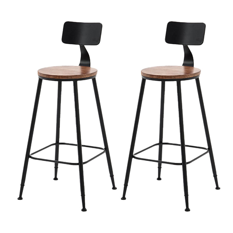 Modern Armless Counter Stool Iron Cafe Bar Stool with Seat and Pedal