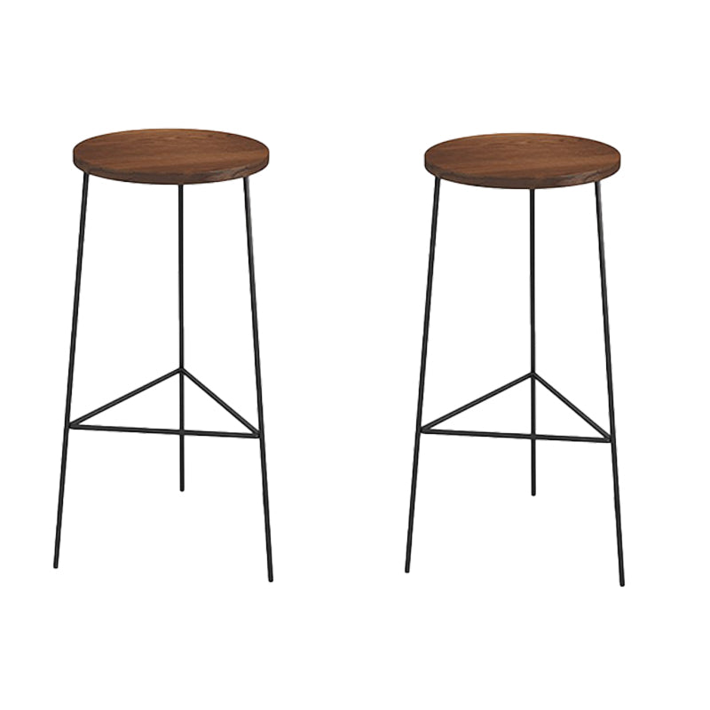 Modern Armless Counter Stool Iron Cafe Bar Stool with Seat and Pedal