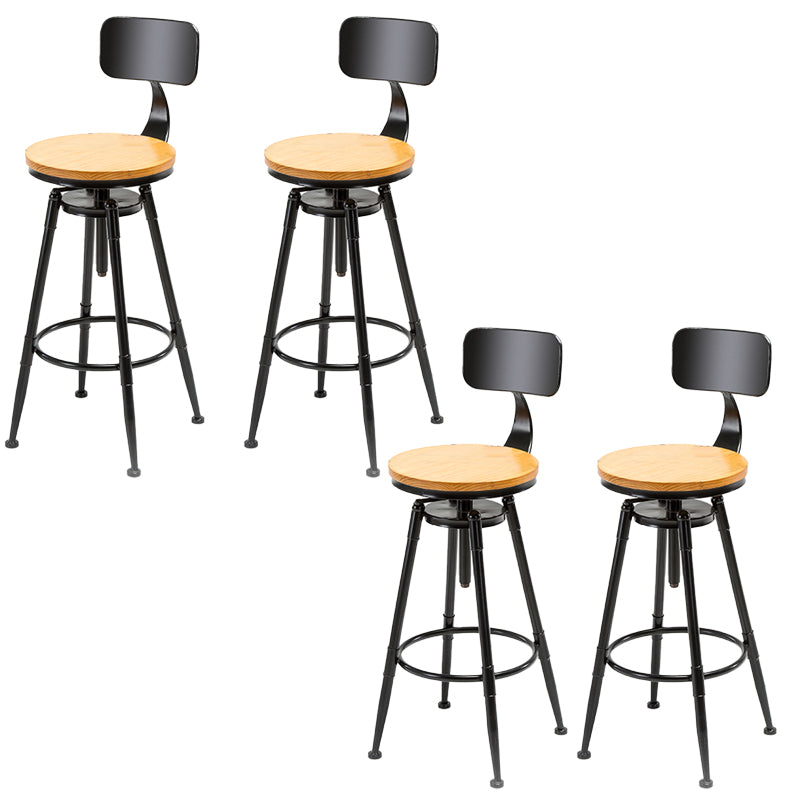 Modern Armless Counter Stool Iron Cafe Bar Stool with Seat and Pedal