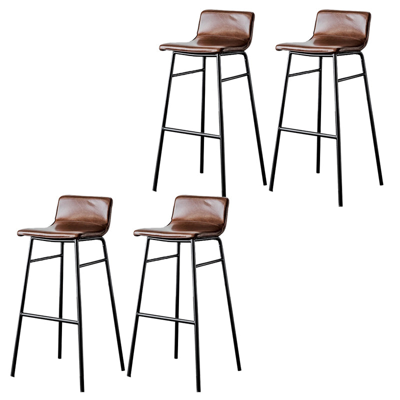 Modern Armless Counter Stool Iron Cafe Bar Stool with Seat and Pedal