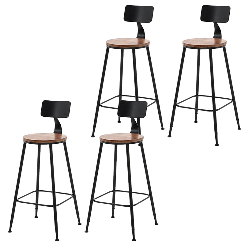 Modern Armless Counter Stool Iron Cafe Bar Stool with Seat and Pedal