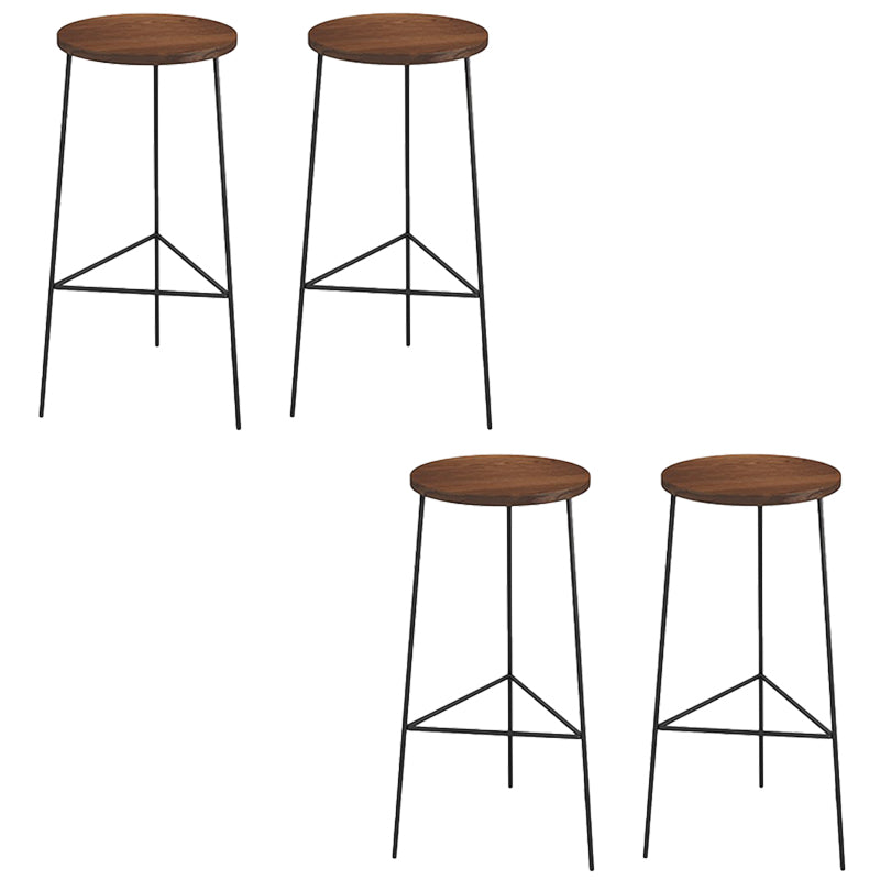 Modern Armless Counter Stool Iron Cafe Bar Stool with Seat and Pedal