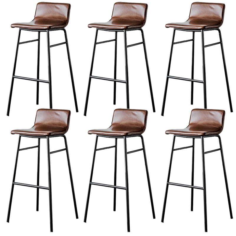 Modern Armless Counter Stool Iron Cafe Bar Stool with Seat and Pedal