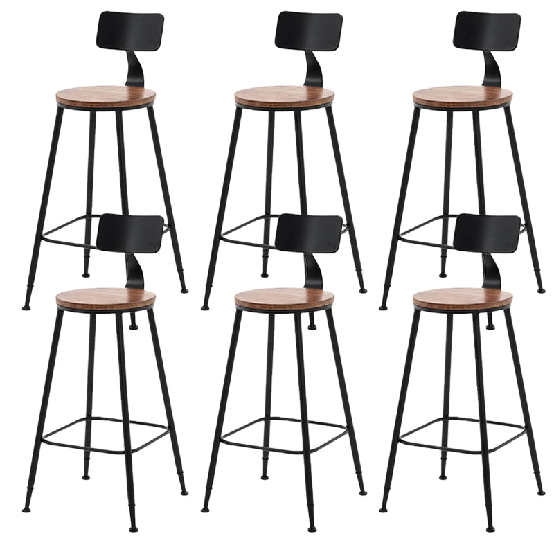 Modern Armless Counter Stool Iron Cafe Bar Stool with Seat and Pedal