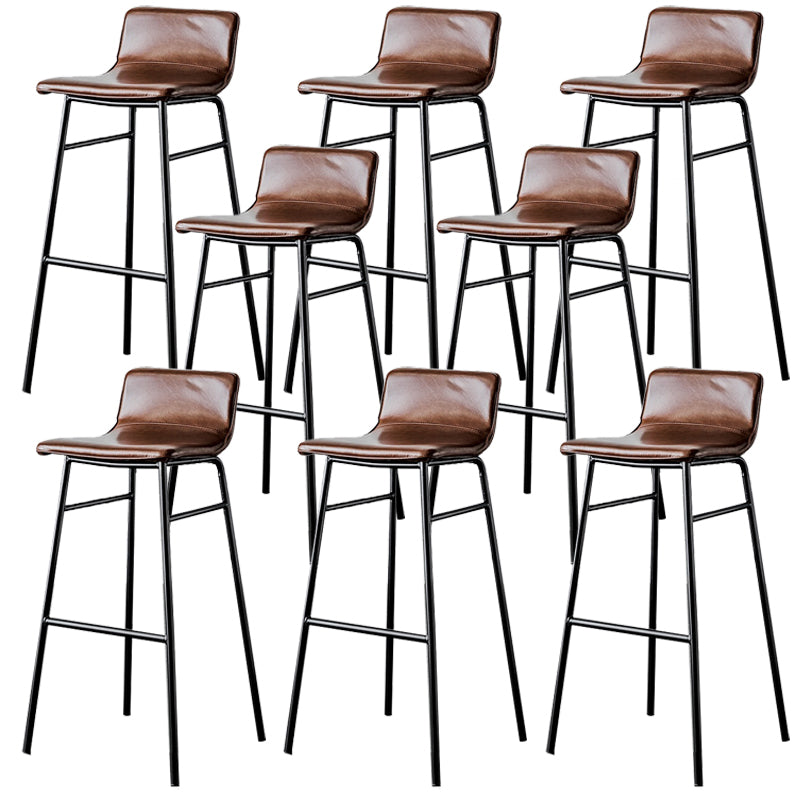 Modern Armless Counter Stool Iron Cafe Bar Stool with Seat and Pedal