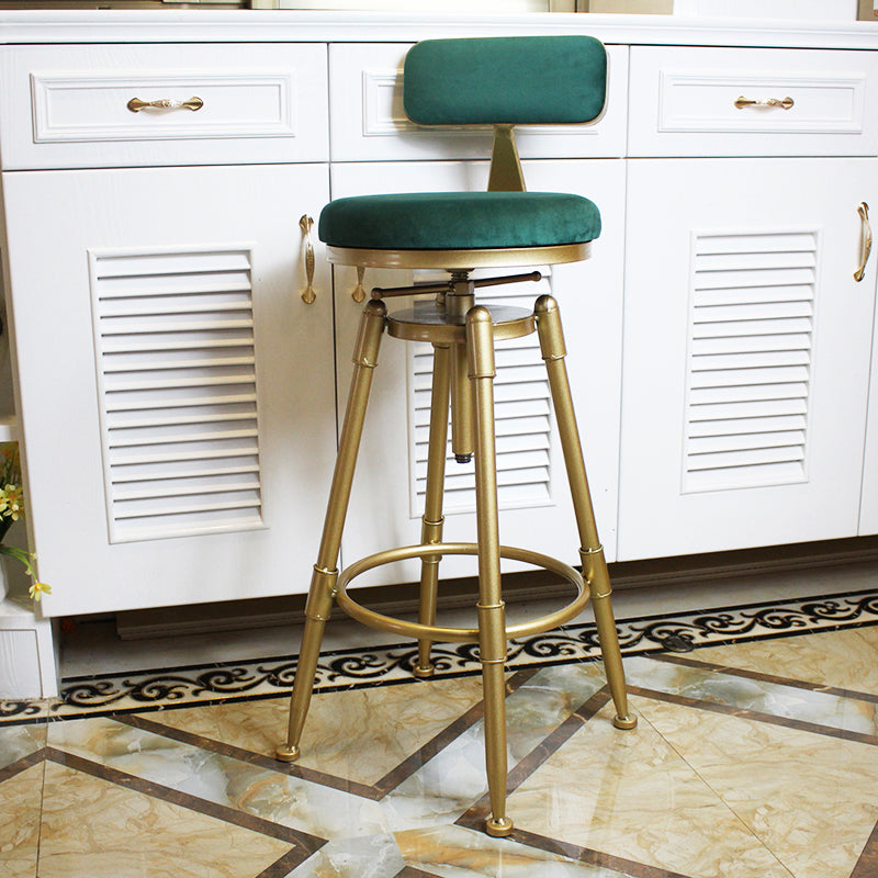 Nordic Armless Liftable Counter Stool Steel Cashier Bar Stool with Cushion and Pedal