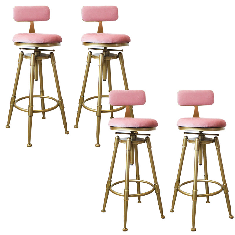 Nordic Armless Liftable Counter Stool Steel Cashier Bar Stool with Cushion and Pedal