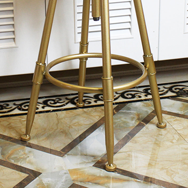 Nordic Armless Liftable Counter Stool Steel Cashier Bar Stool with Cushion and Pedal